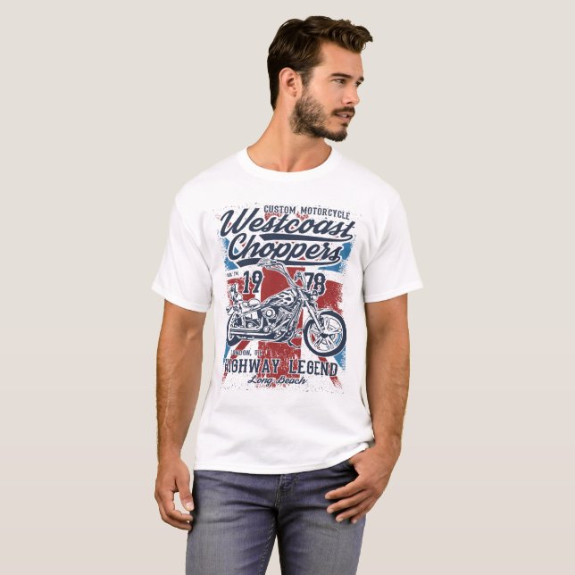 T-shirt West Coast Choppers Londres Royaume-Uni, Long Beac (Devant entier)