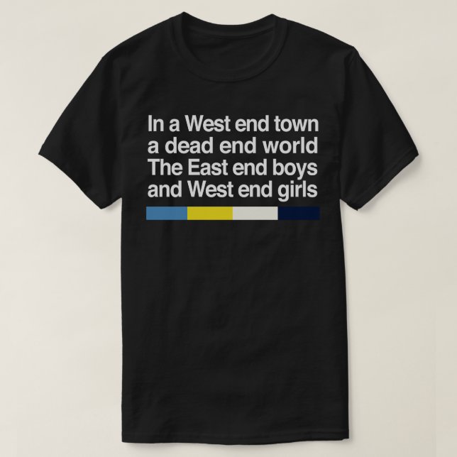 T-shirt West End Girls Fanart Typographie des années 80 De (Design devant)