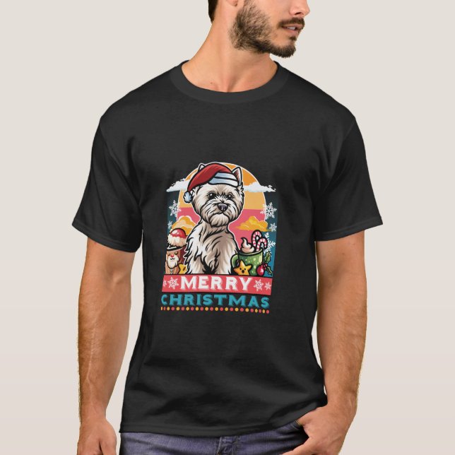 T-shirt West Highland Terrier Santa Claus Coffee Mug Joyeu (Devant)