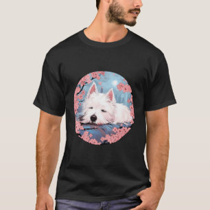 T-shirt West Highland White Terrier Cherry Blossom Funny D