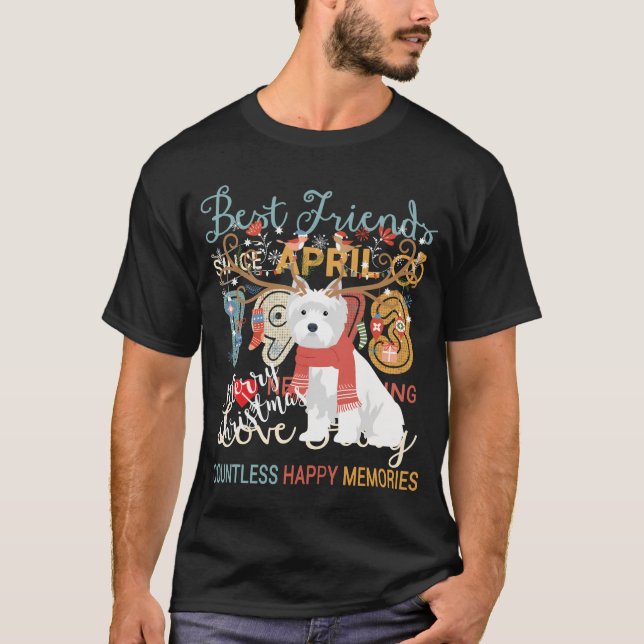T-shirt West Highland White Terrier Dog Christmas Westie (Devant)
