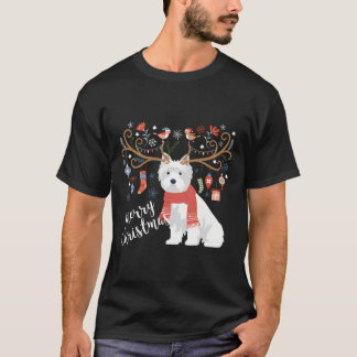 T-shirt West Highland White Terrier Dog Christmas Westie