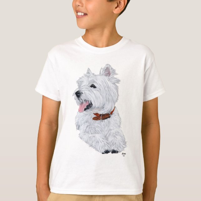 T-shirt West Highland White Terrier joyeux (Devant)