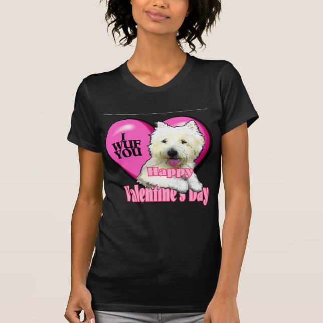 T-shirt West Highland White Terrier Valentines (Devant)
