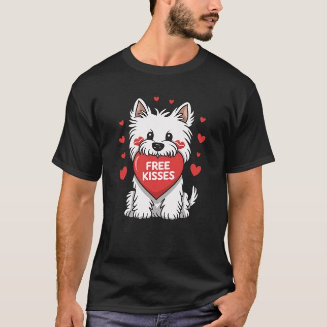 T-shirt West Highland White Terrier Westie Chien Valentine (Devant)