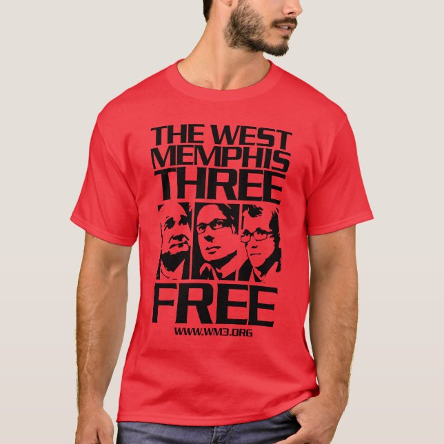 T-shirt West Memphis Three. GRATUIT. Sombre (Devant)