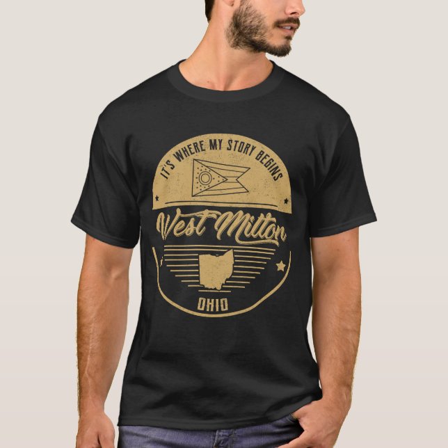 T-shirt West Milton Ohio C'est où mon histoire commence (Devant)
