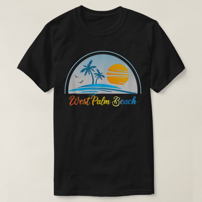 T-shirt West Palm Beach FL Floride Souvenir Palm Tree Surf (Design devant)