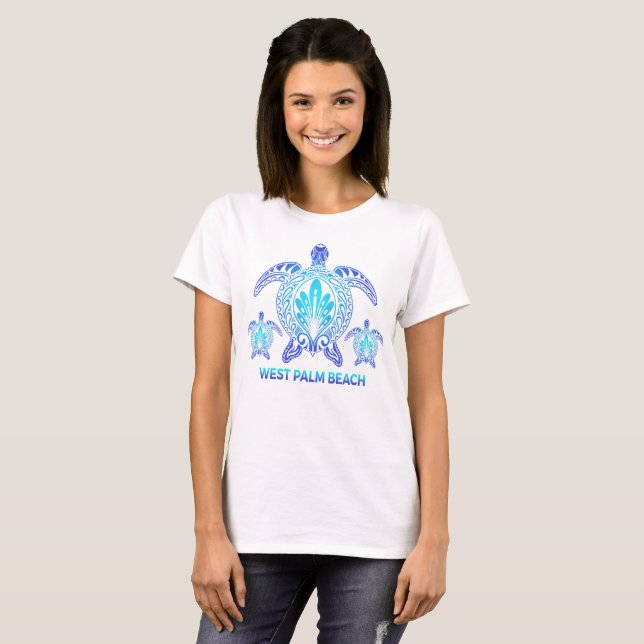 T-shirt West Palm Beach Floride Blue Sea Turtle Souvenirs (Devant entier)