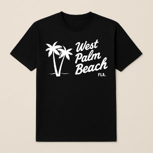T-shirt West Palm Beach Floride Tropical Script minimalist