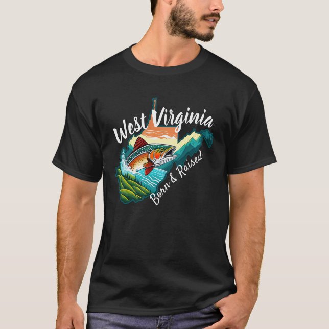 T-shirt West Virginia Mountain State Reel Sports de pêche (Devant)