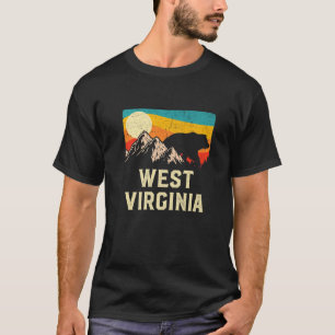 T-shirt West Virginia Nature Wild Bear Retro Sunset Hiking