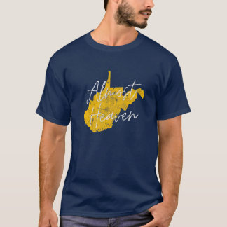 T-shirt West Virginia Presque Ciel Carte WV State Home 304