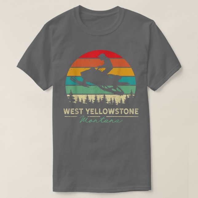 T-shirt West Yellowstone Montana Snowmobile Riding Cool Sn (Design devant)