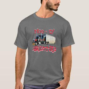 T-shirt Western Cattle Hauler Truck Trailer Noël