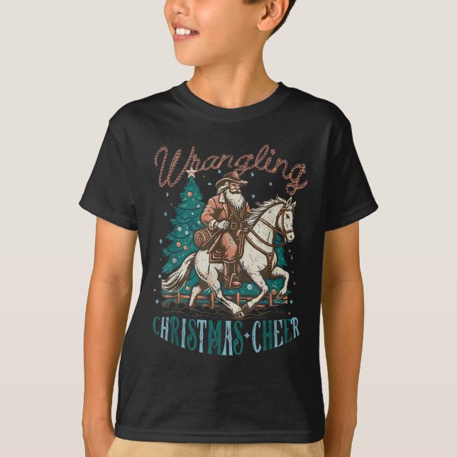 T-shirt Western Christmas Wrangling Christmas Cheer Cowboy (Devant)