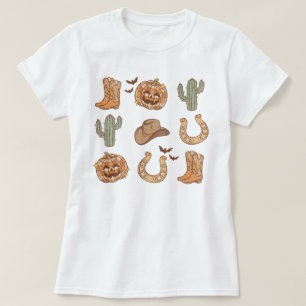 T-shirt Western Country Cowboy Boot Citrouille Halloween