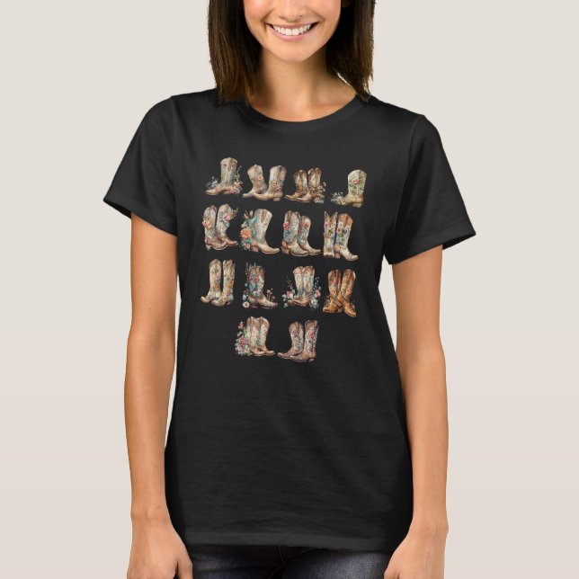 T-shirt Western Country Cowgirl Boots Country Concert (Devant)