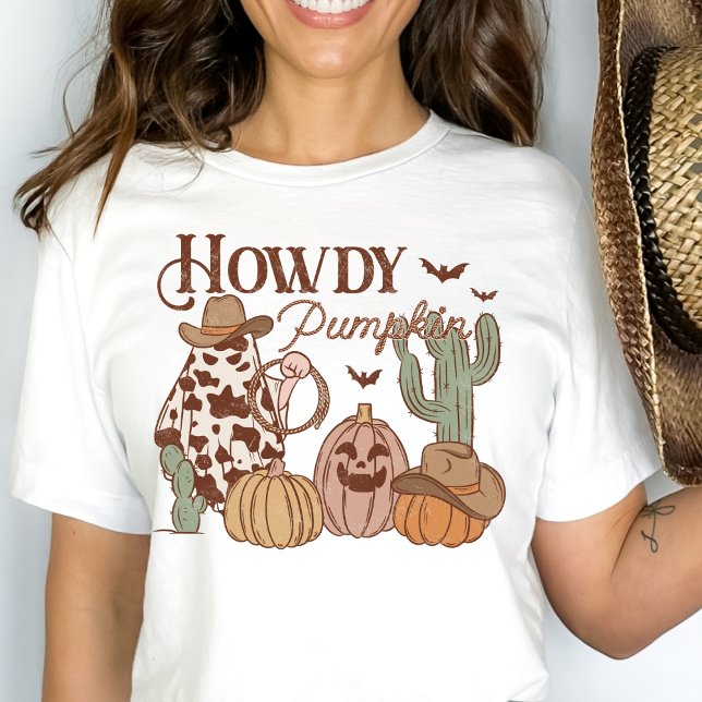 T-shirt Western Country Cowgirl Howdy Citrouille Halloween (Créateur téléchargé)