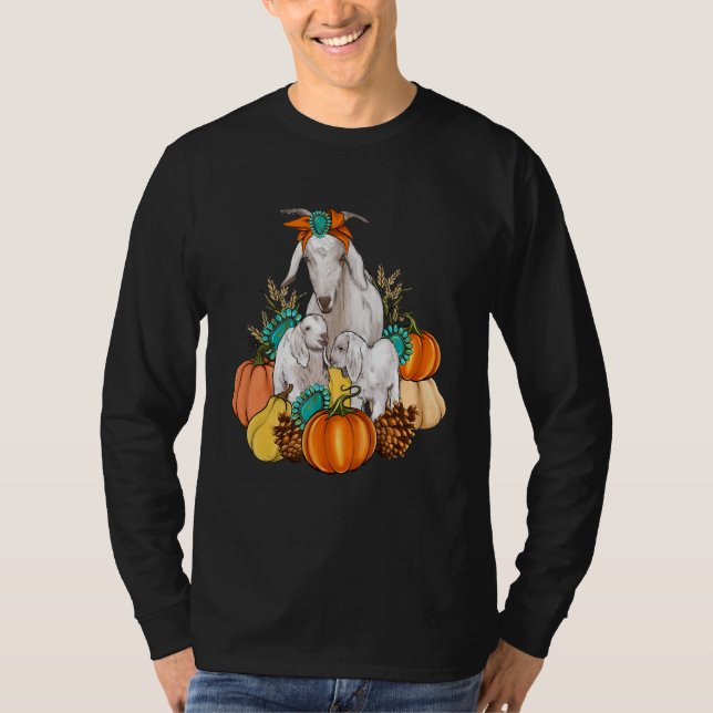 T-shirt Western Country Goat Family Fall Pumpkin Fall Autu (Devant)