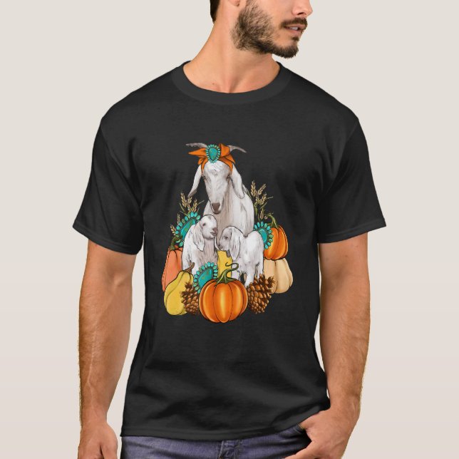 T-shirt Western Country Goat Family Fall Pumpkin Fall Autu (Devant)