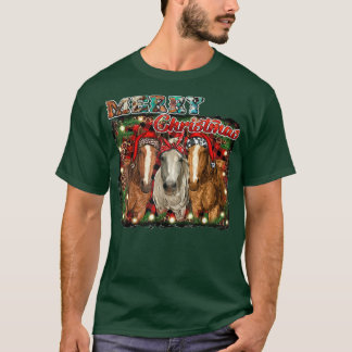 T-shirt Western Country Rodeo Joyeux Noël Cowgirl Hors