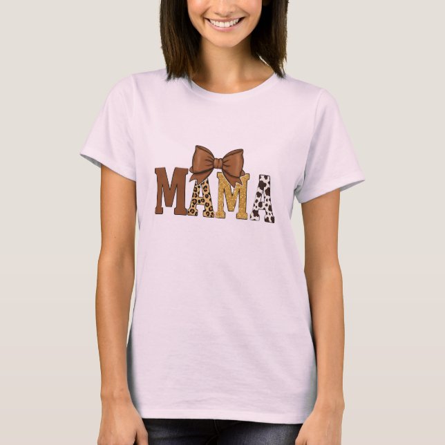 T-shirt Western Cow Print Maman (Devant)