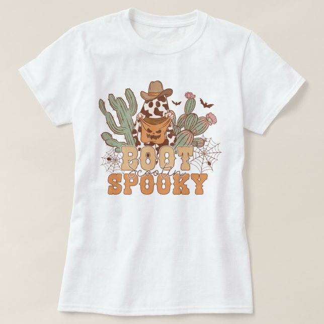 T-shirt Western Cowboy Boot Scootin Éffrayant Halloween (Design devant)