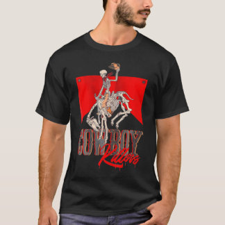 T-shirt Western Cowboy Punchy Cowboy Killers Skull Skeleto