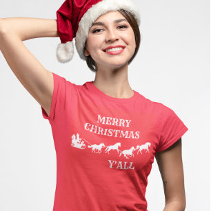 T-shirt Western Cowboy Y'all Joyeux Noël