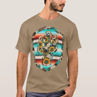 T-shirt Western Cowhide Leopard Sunflower Cactus Serape Tu