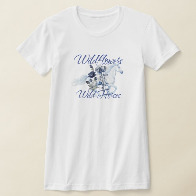 T-shirt Western Flowers Horses  (Poser)