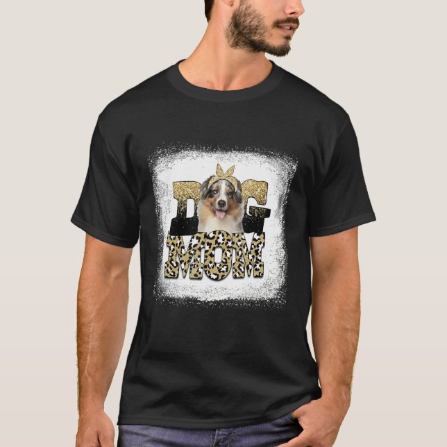 T-shirt Western Leopard Australian Shepherd Maman D (Devant)