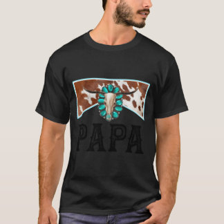T-shirt Western Papa Cowhide Country Cow Fathers Day Bull