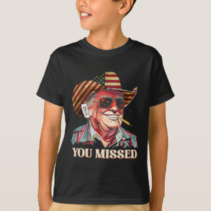 T-shirt Western Trump Cowboy Vous Avez Manqué American Fla