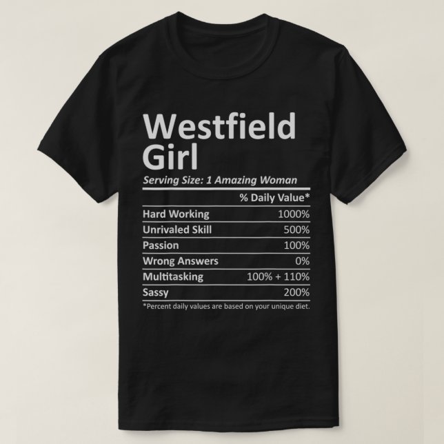 T-shirt WESTFIELD GIRL NJ NEW JERSEY Funny City Home Racin (Design devant)