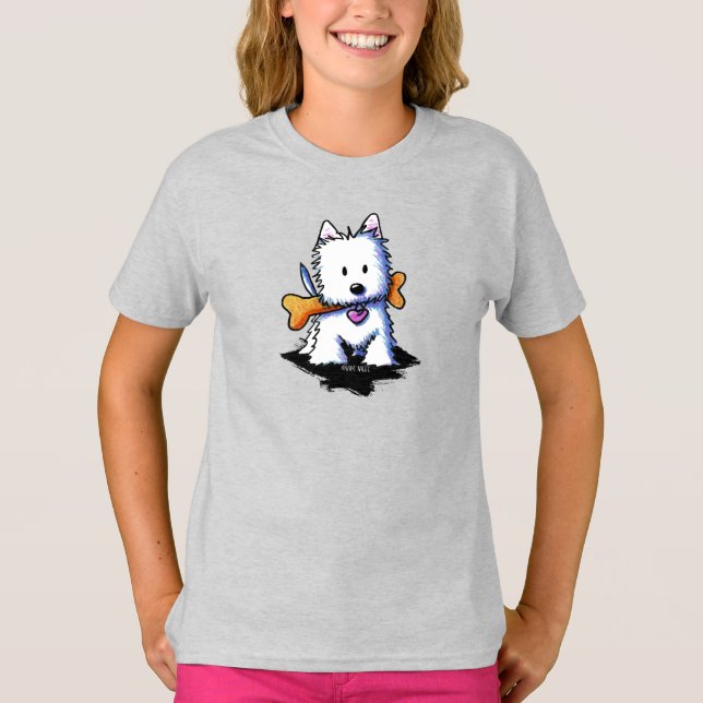 T-shirt Westie avec Bone KiniArt (Devant)