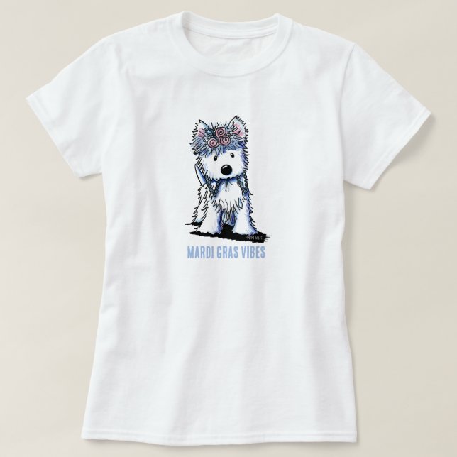 T-Shirt Westie Dog Mardi Gras (Design devant)