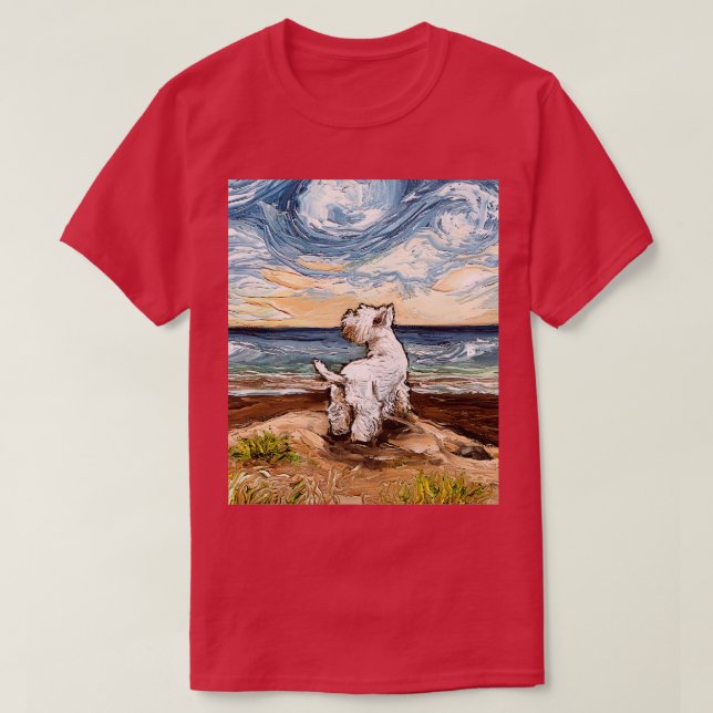 T-shirt Westie du jour de la plage (Design devant)