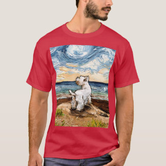 T-shirt Westie du jour de la plage