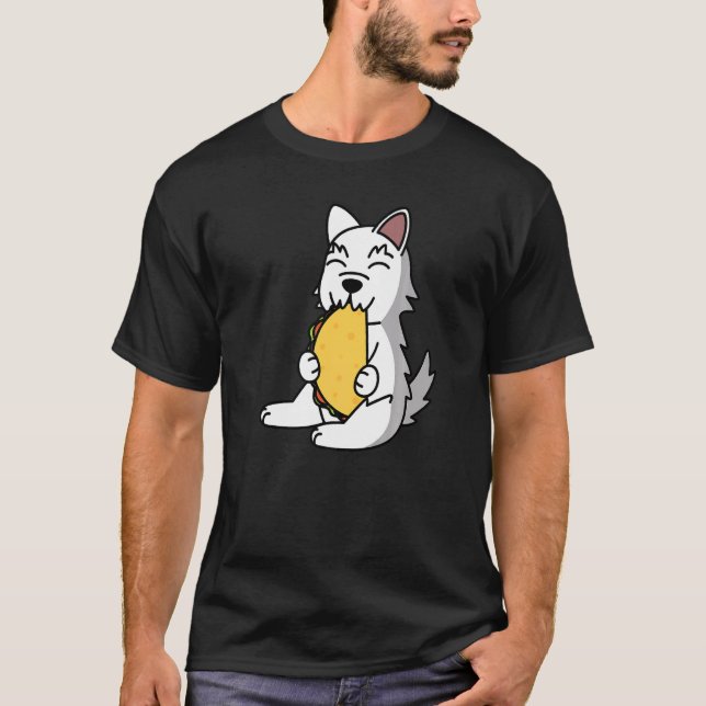 T-shirt Westie Eating A Taco Dog   (Devant)