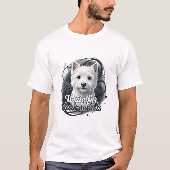 T-shirt Westie (Fourrure blanche, sombres secrets) (Devant)