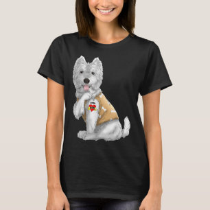 T-shirt Westie I Love Mom Tattoo Dog Funny Mother's Day Gi