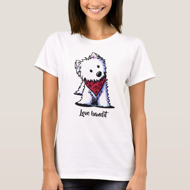 T-Shirt Westie Kissing Bandit Light (Devant)