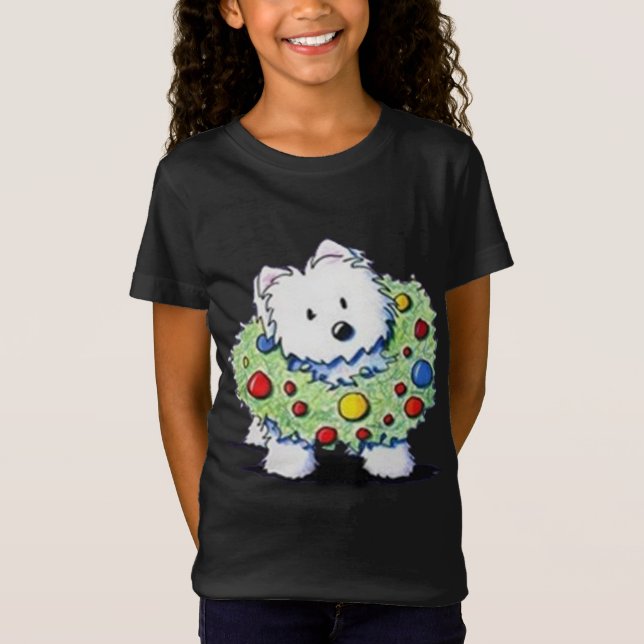 T-Shirt Westie Mom West Highland White Terrier Xmas Light (Devant)