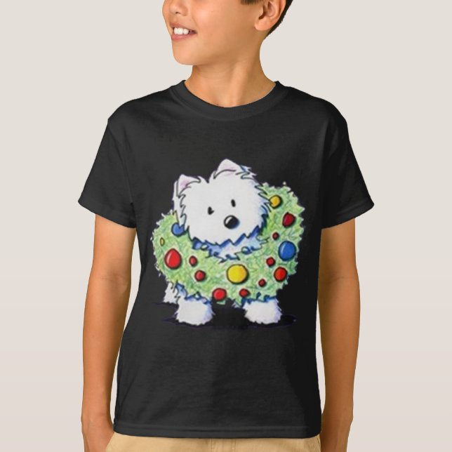 T-shirt Westie Mom West Highland White Terrier Xmas Light (Devant)