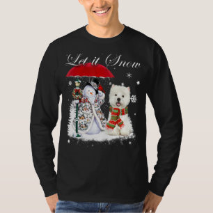 T-shirt Westie Père Noël Chien Noël Snowman Xmas Pyjama