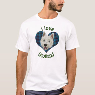 T-shirt Westie petit, j'aime l'Ecosse