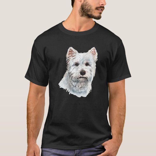 T-shirt Westie Terrier White Dog Portrait (Devant)