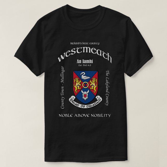 T-shirt Westmeath Ireland Irish Crest Armoiries (Design devant)